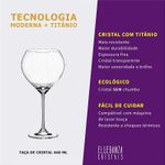 Jogo com 6 Taças de Cristal para Vinho com 640 ml Linha Carduelis Bohemia