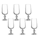 Jogo 6 Taças de Cristal Para Champagne 180 ml Claudia Bohemia