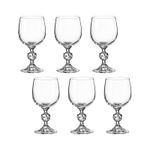 Jogo 6 Taças De Cristal Para Vinho Branco 190 ml Claudia Bohemia