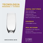 Jogo com 6 Copos de Cristal Para Água ou Suco 350 ml Club Bohemia
