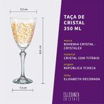 Jogo 6 Taças de Cristal Para Água 350 ml Elisabeth Decorada em Dourado Bohemia