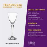 Jogo com 6 Taças de Cristal Para Vinho Branco 190 ml Linha Elisabeth Bohemia