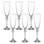 Jogo 6 Taças de Cristal Para Champagne 200 ml Elisabeth Bohemia