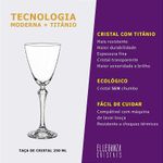 Jogo com 6 Taças de Cristal Para Vinho Tinto 250 ml Linha Elisabeth Bohemia