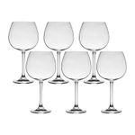 Jogo 6 Taças de Cristal Para Vinho Bourgogne Ou Gin 850 ml Flamenco Bohemia