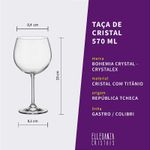 Jogo com 6 Taças de Cristal Para Gin 570 ml Gastro/Colibri Bohemia