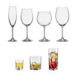 Jogo com 42 Peças De Cristal Linhas Gastro e Trio Bohemia