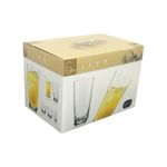Jogo com 6 Copos Longos de Cristal Para ou Suco Água 400 ml Jive Bohemia