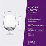 Jogo com 6 Copos De Cristal Para Whisky 410 ml Linha Mergus Bohemia