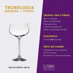 Jogo com 6 Taças de Cristal Para Vinho Branco Linha Megan 300 ml Bohemia