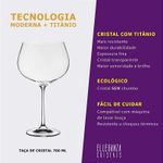 Jogo com 6 Taças de Cristal Para Bourgogne 700 ml Linha Megan Bohemia