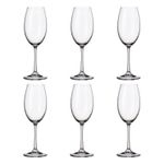Jogo com 6 Taças De Cristal Para Vinho Branco 300 ml Linha Milvus Bohemia