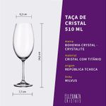 Jogo com 6 Taças De Cristal Para Vinho Tinto 510 ml Linha Milvus Bohemia