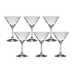 Jogo com 6 Taças de Cristal Para Martini 210 ml Roberta Bohemia