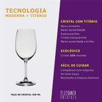 Jogo com 6 Taças de Cristal Para Vinho Tinto 350 ml Roberta Bohemia