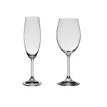 Jogo 12 Taças de Cristal Para Champagne e Vinho Branco Roberta Bohemia