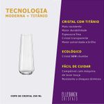 Jogo com 6 Copos de Cristal 250 ml Sandra Bohemia