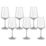 Jogo com 6 Taças de Cristal Para Vinho 350 ml Sandra Bohemia