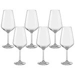 Jogo com 6 Taças de Cristal Para Vinho Bordeaux 550 ml Sandra Bohemia