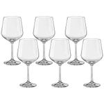 Jogo com 6 Taças de Cristal Para Vinho ou Gin 570 ml Sandra Bohemia