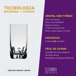 Jogo com 6 Copos de Cristal Para Água ou Suco 230 ml Trio Bohemia