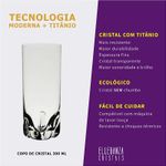Jogo 6 Copos Longos de Cristal Para Água ou Suco 300 ml Trio Bohemia