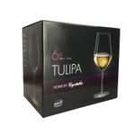 Jogo com 6 Taças de Cristal Para Vinho Branco 350 ml Tulipa Bohemia