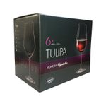 Jogo com 6 Taças de Cristal Para Vinho ou Água 450 ml Tulipa Bohemia