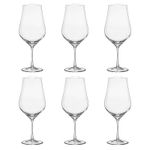 Jogo 6 Taças de Cristal Para Vinho Bordeaux 550 ml Tulipa Bohemia