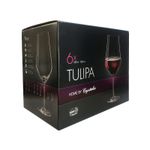 Jogo 6 Taças de Cristal Para Vinho Bordeaux 550 ml Tulipa Bohemia