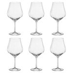 Jogo 6 Taças de Cristal Para Vinho Bourgogne ou Gin 600 ml Tulipa Bohemia