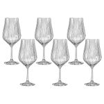 Jogo 6 Taças de Cristal Para Vinho Bordeaux 550 ml Tulipa Optic Bohemia