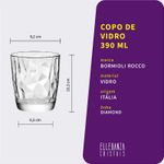 Copo Baixo De Vidro 390 ml Diamond Bormioli Rocco