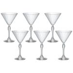 Jogo com 6 Taças De Vidro Para Martini 245 ml America 20's Bormioli Rocco