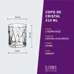 Jogo 6 Copos de Cristal Para Whisky 310 ml Forest L'Hermitage
