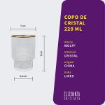 Copo Baixo de Cristal com Borda Dourada 220 ml Lines Wolff