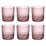 Jogo com 6 Copos De Vidro Para Whisky 370 ml Lilás America 20's Bormioli Rocco