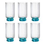 Jogo com 6 Copos De Vidro 430 ml Florian Blue Bormioli Rocco