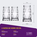 Jogo com 2 Copos De Vidro 345 ml Leafy Pasabahçe
