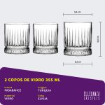 Copo Baixo De Vidro Pasabahçe Para Whisky 355 ml Elysia 2 Peças