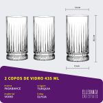 Copo De Vidro Pasabahçe Para Água e Suco 435 ml Elysia 2 Peças