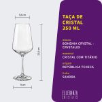 Taça de Cristal Bohemia Para Vinho 350 ml Sandra 1 Peça