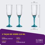 Taça de Vidro Bormioli Rocco Para Champanhe 210 ml Florian Blue 2 Peças