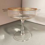 Taça Coupe de Vidro Wolff 200 ml Borda Dourada Lines 1 Peça