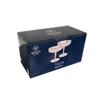 Taça Coupe de Vidro Wolff 200 ml Borda Dourada Lines 2 Peças
