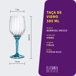 Taça de Vidro Bormioli Rocco Para Vinho 380 ml Florian Blue 1 Peça