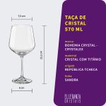 Taça de Cristal Bohemia Para Vinho ou Gin 570 ml Sandra 1 Peça