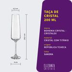 Taça de Cristal Bohemia Para Champanhe 200 ml Sandra 2 Peças