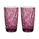 Copo Alto De Vidro Bormioli Rocco 470 ml Lilás Diamond 2 Peças