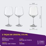 Taça de Cristal Bohemia Para Vinho ou Gin 570 ml Sandra 2 Peças